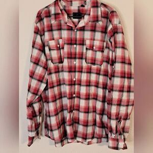 Swiss Cross plaid button down long sleeve shirt size XXL